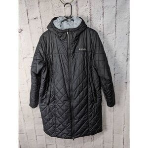 Columbia Copper‎ Crest Black Hooded Faux Fur Lined Long Jacket Coat Plus size 1X